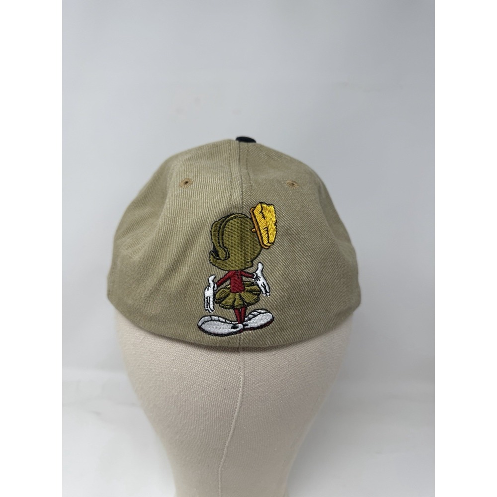 Vintage 1996 Warner Bros Marvin the Martian Hat Khaki Black Made in USA Medium - Picture 4 of 9